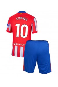 Atletico Madrid Angel Correa #10 Jalkapallovaatteet Lasten Kotipeliasu 2024-25 Lyhythihainen (+ Lyhyet housut)